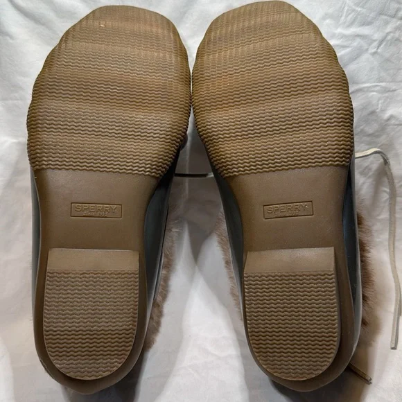 Sperry fur lined rain boots - green/tan women’s size 9 - Picture 5 of 5